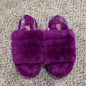 UGG Women's Plush Purple Slippers